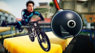 BIKING A MARIO KART OBSTACLE COURSE! (Descenders)