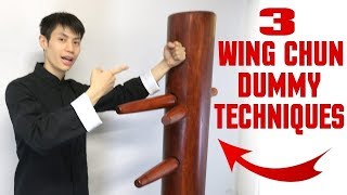 3 W`ing Chun Dummy Training Techniques Mook Jong for Beginners