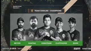 TEAM GODLIKE The WINNER of Ranbhoomi Season 1 Uptrust Tournament Loco | Standing and Top Fragger