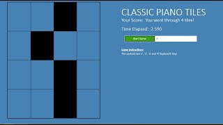Classic Piano Tiles using JavaScript