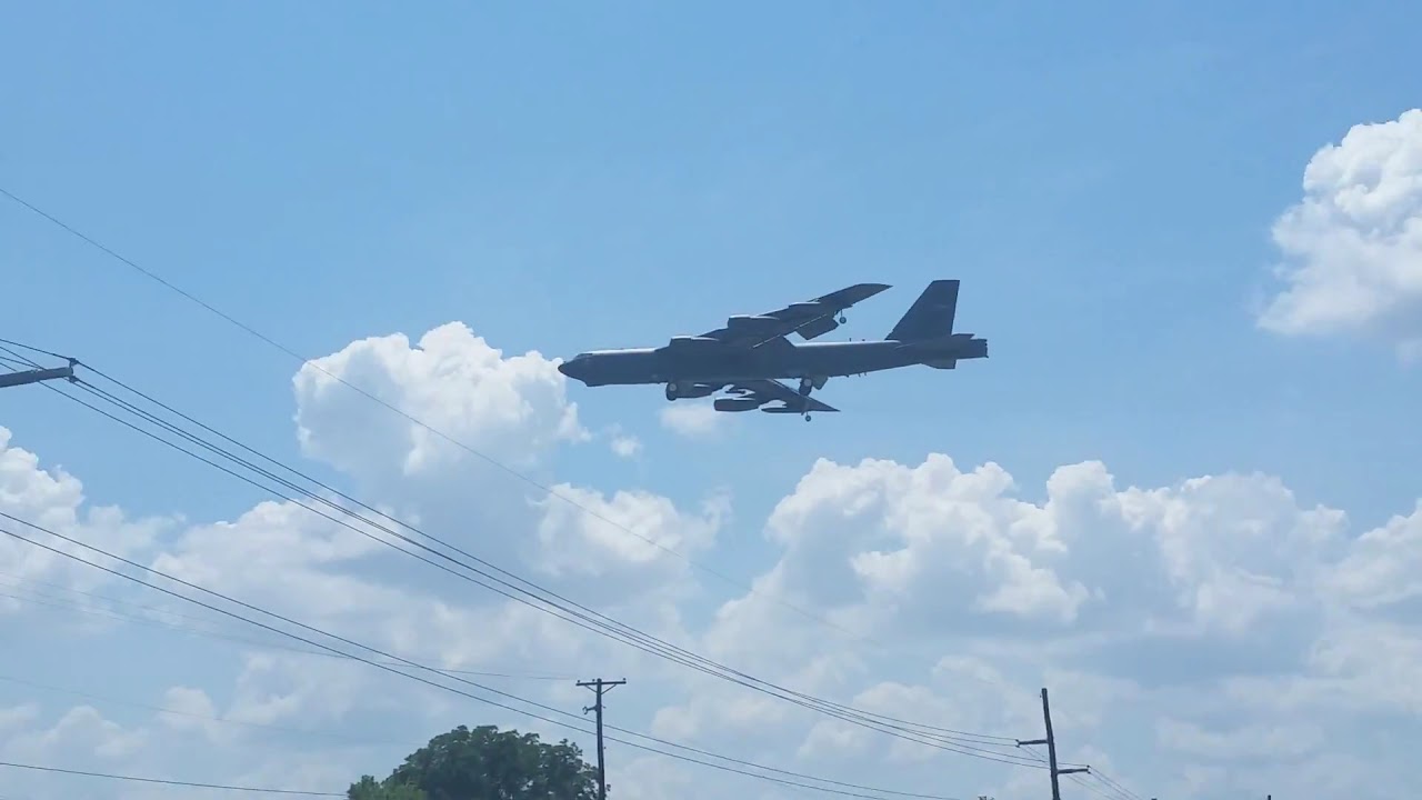 B-52 Landing Barksdale AFB - YouTube