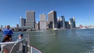 Ferry boat ride and overlooking Brooklyn bridge