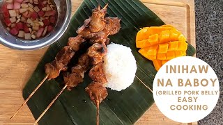 Inihaw na Baboy (Grilled Pork Belly) - Easy Cooking | Filipino Skewered Pork BBQ