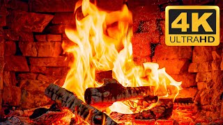 Cozy Christmas Ambience with Warm Fireplace Burning🔥Christmas Fireplace 4K & Crackling Fire 3 Hours