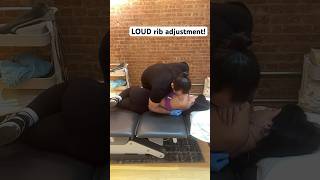 LOUD rib adjustment from her chiropractor!