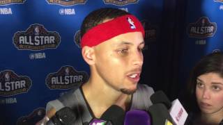 Warriors' Steph Curry talks Africa, small guards dunking in All-Star postgame
