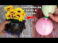 COMO FAZER VASO DECORATIVO FEITO DE BALÃO E GESSO| #vasofeitocombexigaegesso #vasofeitodegesso