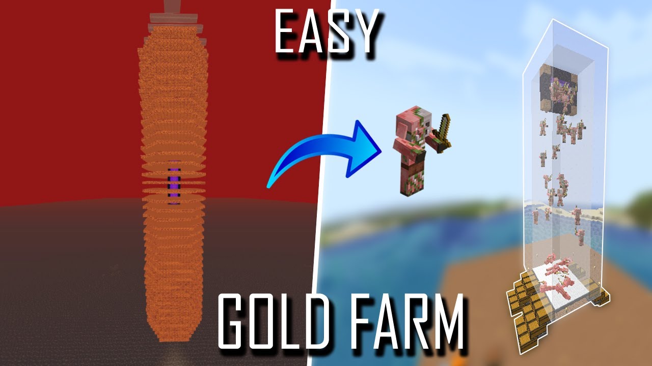 Minecraft Portal Based Gold Farm - 50,000 Items Per Hour! | 1.18.1|1.17 ...