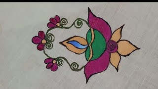 Latest Creative easy Fabric Rongoli🌺 | Traditional New Year Rangoli design 🌺 | Mugglu | Acrylic 🎨Art