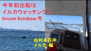 秋田県由利本荘市の本荘マリーナから出船、ヤマハFR20に乗ってクルージング、イルカウォッチング！今後はマダイのタイラバや青物狙いのジギング、サビキ釣りでのアジ、サバ釣りなどお楽しみに！