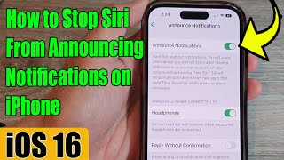 iOS 16: How to Stop Siri From Announcing Notifications on iPhone
