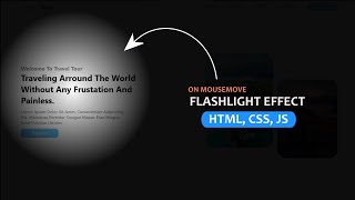 Flashlight effect on mouse move || Html CSS javascript.
