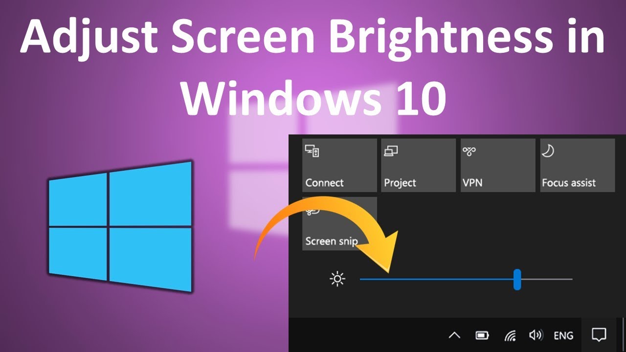 How To Adjust Screen Brightness In Windows 10 - YouTube