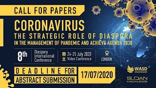 CORONAVIRUS - 8th Diaspora International Conference, 24-25 July 2020