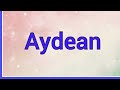 ayden name origin variations