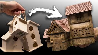 Turn Dollar Store Birdhouses into Fantasy Buildings for Tabletop Gaming