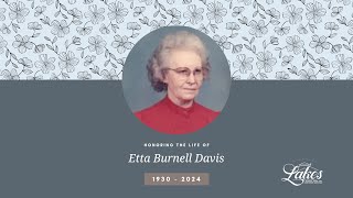 Etta Burnell Davis Funeral Service