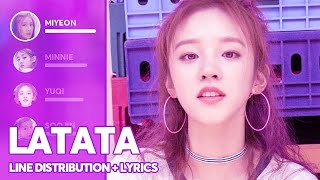 (G)I-DLE - LATATA (Line Distribution + Lyrics Color Coded) PATREON REQUESTED