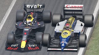 Max Verstappen vs Nelson Piquet | 2024 Red Bull RB20 vs 1987 Williams-Honda FW11B | F1 at Monza