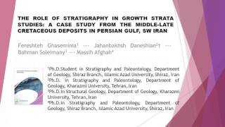 The Role of Stratigraphy in Growth Strata Studies A Case Study from the Middle Late Cretaceous Depos