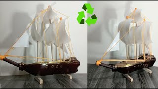 hermoso barco pirata de BOTELLAS PLASTICAS RECICLADAS increible manualidad con reciclaje