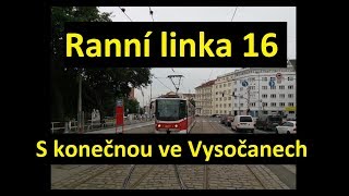 Prague Tram Driver's View #8: Line 16 with terminus in Vysočany