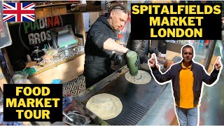 BEST MARKET IN LONDON | CLOTHES \u0026 FOOD MARKET OLD SPITALFIELDS MARKET | BEST FOOD MARKET TOUR