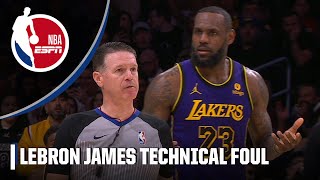 LeBron James gets T’d up arguing no-call vs. Nets | NBA on ESPN