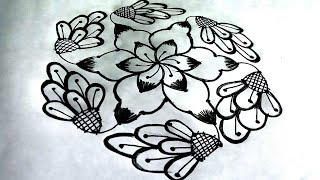 Simple Latest Dotted kolam🌺Easy Rangoli🌺@KOLAMLIBRARY