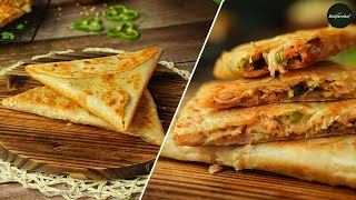 Chicken Cheese Paratha Recipe | Triangle Stuffed Paratha | Triangle Paratha Wrap | SooperChef