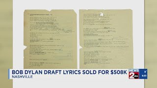 Bob Dylan draft lyrics sold for $508K in Nashville