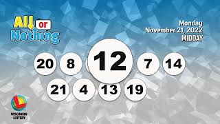 Wisconsin Lottery Midday Draw 11/21/2022