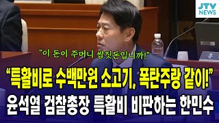 윤석열 검찰총장 특활비 사용내역 비판하는 한민수 의원...\