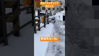 皆さん滑るのでお気をつけて#雪道注意#雪嫌い