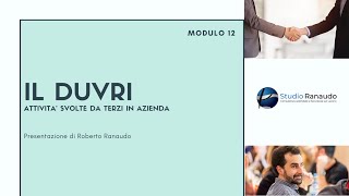 12 DUVRI Cosa fare quando aziende terzi e personale esterno opera presso la nostra azienda