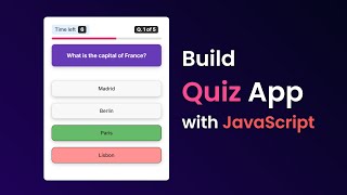 How To Make Quiz App Using JavaScript | Build Quiz App With HTML CSS & JavaScript