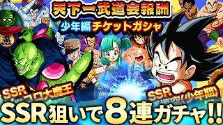 【ドッカンバトル】SSR狙い 少年編チケットガチャ 天下一武道会報酬 8連引いてみた！