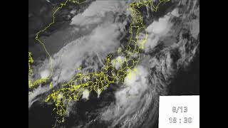 2022年台風第8号（メアリー）～気象衛星ひまわり 赤外画像～ 2022年8月13,14日