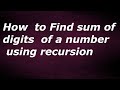 Find sum of digits of a number using recursion by java Temple