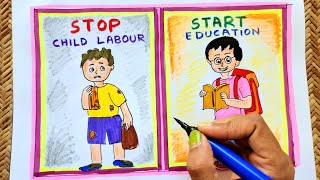 World Day against Child Labour drawing | Stop Child Labour poster | Easy drawing ideas Child labour