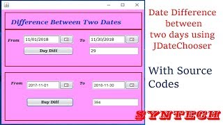 java date difference between two dates - using jDateChooser [with source codes]