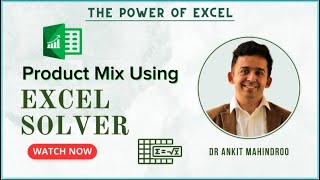 Tutorial 16 - Optimizing Product Mix using Excel Solver | The Power of Excel | Dr. Ankit Mahindroo