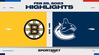 NHL Highlights | Bruins vs. Canucks - February 25, 2023