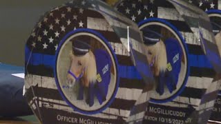 Mourners gather for Quarryville's fallen officer, the miniature horse