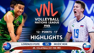 Lorenzo Pope vs Rok Možič | Australia vs Slovenia | Highlights | Men's VNL 2022 (HD)