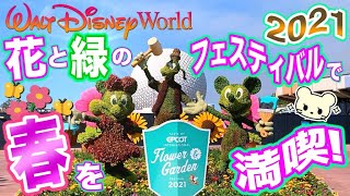 【ディズニーワールド】 エプコット 🌷花と緑いっぱいのフェスティバルで春を満喫したよ😍2021年版【フラワー＆ガーデンフェス】