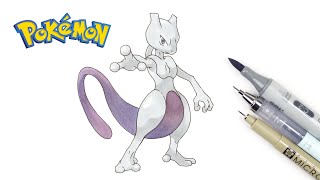 如何畫超夢 | 精靈寶可夢 | 寵物小精靈 | 畫畫教學 | ミュウツー | How to draw Mewtwo | Pokémon | Mewtwo