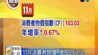 11月消費者物價 增加0.67％!