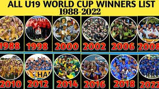 ICC U19 CRICKET WORLD CUP | ICC U19 WORLD CUP 1998-2022 ALL SEASONS WINNERS & RUNNERS UP LIST |