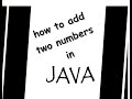 Add two numbers in JAVA| using Scanner